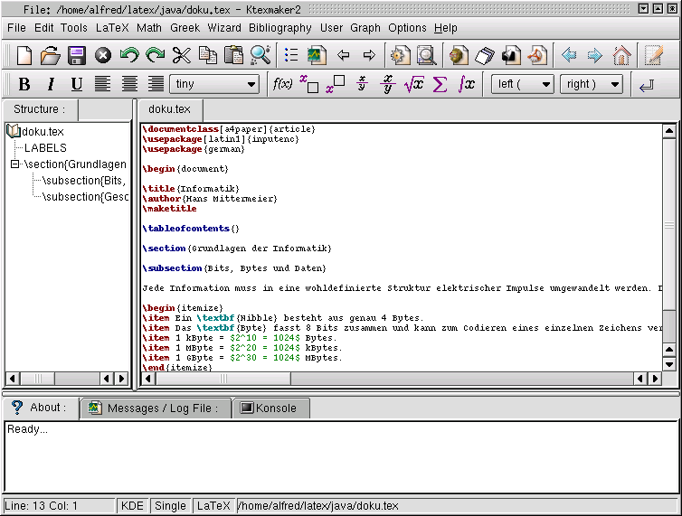LatexMaker verwenden