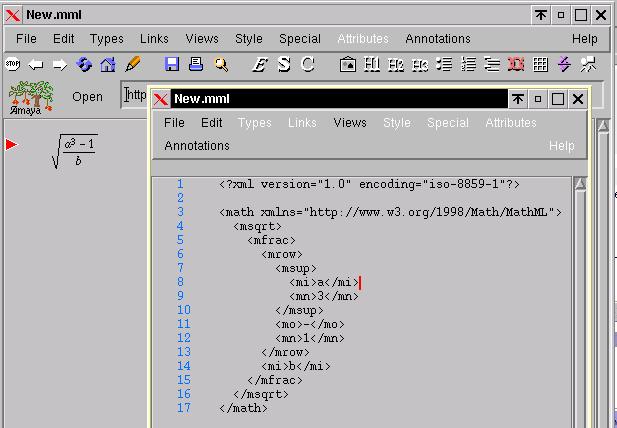 Amaya MathML
